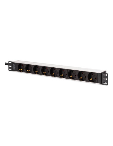 Digitus Dn-95440 Rozdzielacz Zasilania Pdu 9 X Gniazdo Sieciowe 1U Czarny, Srebrny
