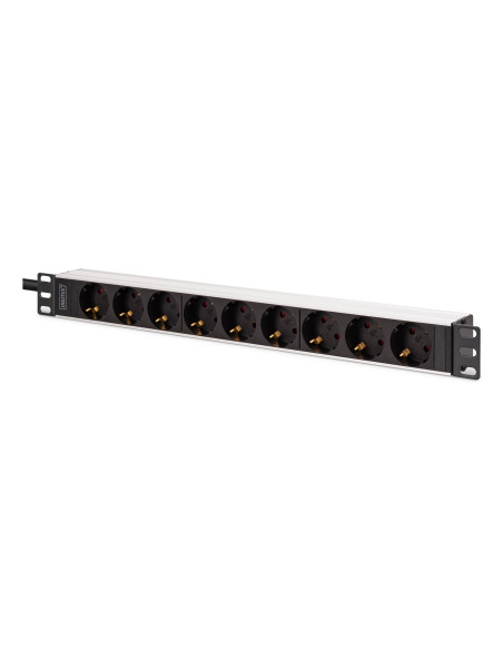 Digitus Dn-95440 Rozdzielacz Zasilania Pdu 9 X Gniazdo Sieciowe 1U Czarny, Srebrny