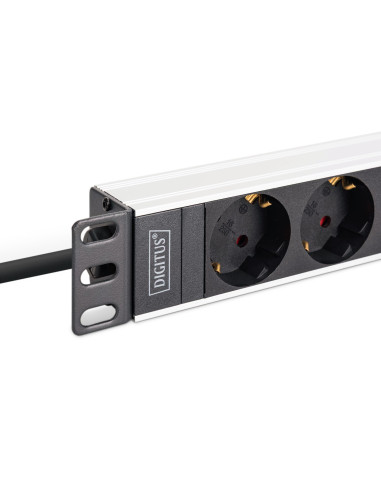Digitus Dn-95440 Rozdzielacz Zasilania Pdu 9 X Gniazdo Sieciowe 1U Czarny, Srebrny