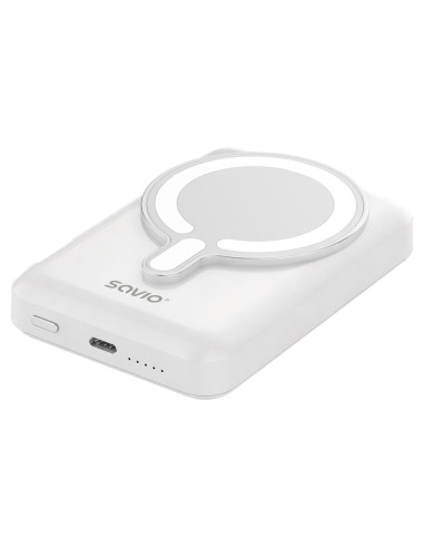 Savio Powerbank 10000 Mah Magnetyczny Biały Ba-13