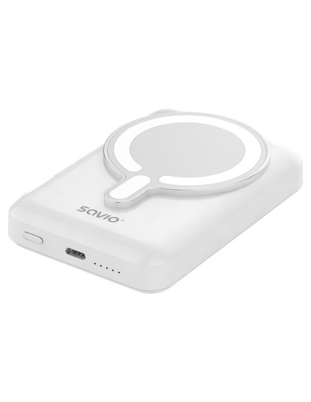 Savio Powerbank 10000 Mah Magnetyczny Biały Ba-13