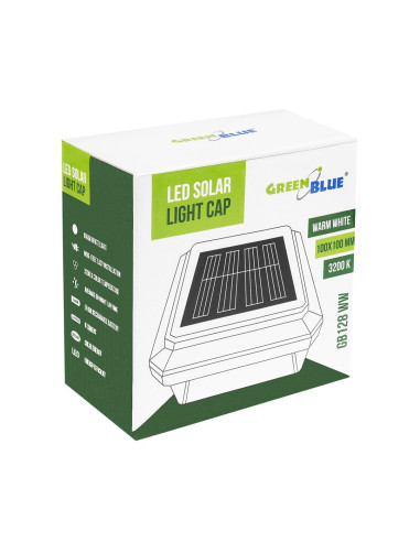 Greenblue Lampa Solarna Led Na Słupek. 100X100Mm, Daszek Kopertowy, 3200K Gb128 Ww