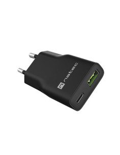 Natec Ładowarka Sieciowa Ribera Gan Slim 1X Usb-A + 1X Usb-C 20W Czarna