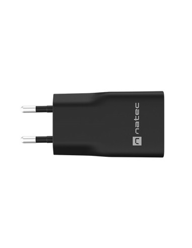Natec Ładowarka Sieciowa Ribera Gan Slim 1X Usb-A + 1X Usb-C 20W Czarna