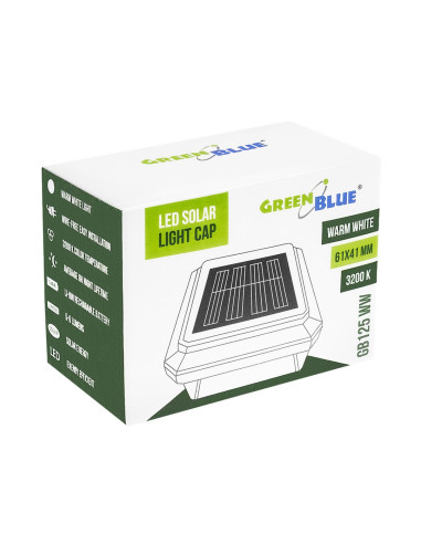 Greenblue Lampa Solarna Led Na Słupek 60X40Mm, Daszek Kopertowy, 3200K Gb125 Ww