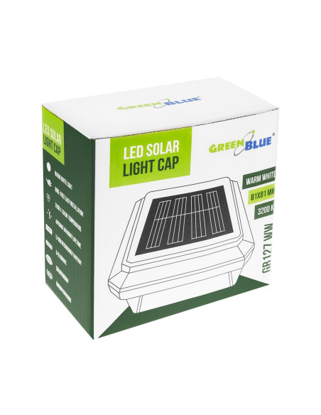 Greenblue Lampa Solarna Led Na Słupek, 80X80Mm, Daszek Kopertowy, 3200K Gb127 Ww