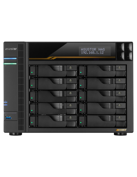 Nas Asustor As6810T  Tower  10X (3.5" Sata Hdd/ 2.5" Ssd)  Amd Ryzen Embedded V3C14  16G Ecc Ddr5 Sodimm (Max. 64Gb), 2X 10Gbe, 