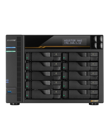 Nas Asustor As6810T  Tower  10X (3.5" Sata Hdd/ 2.5" Ssd)  Amd Ryzen Embedded V3C14  16G Ecc Ddr5 Sodimm (Max. 64Gb), 2X 10Gbe, 