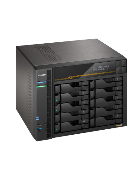 Nas Asustor As6810T  Tower  10X (3.5" Sata Hdd/ 2.5" Ssd)  Amd Ryzen Embedded V3C14  16G Ecc Ddr5 Sodimm (Max. 64Gb), 2X 10Gbe, 
