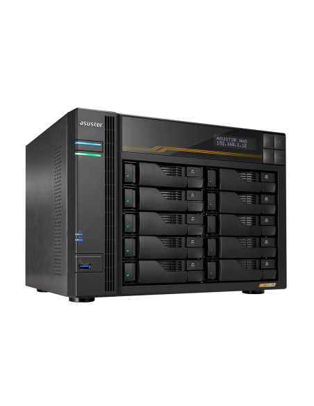 Nas Asustor As6810T  Tower  10X (3.5" Sata Hdd/ 2.5" Ssd)  Amd Ryzen Embedded V3C14  16G Ecc Ddr5 Sodimm (Max. 64Gb), 2X 10Gbe, 