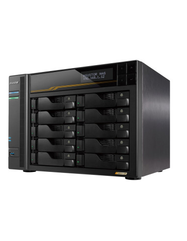 Nas Asustor As6810T  Tower  10X (3.5" Sata Hdd/ 2.5" Ssd)  Amd Ryzen Embedded V3C14  16G Ecc Ddr5 Sodimm (Max. 64Gb), 2X 10Gbe, 
