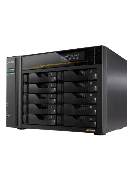 Nas Asustor As6810T  Tower  10X (3.5" Sata Hdd/ 2.5" Ssd)  Amd Ryzen Embedded V3C14  16G Ecc Ddr5 Sodimm (Max. 64Gb), 2X 10Gbe, 