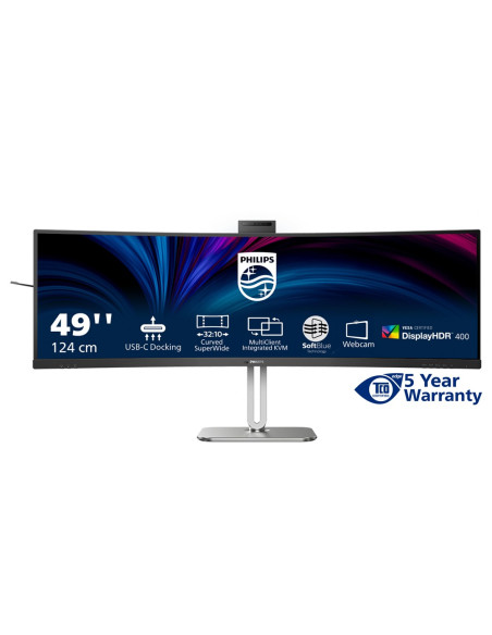 Philips 49B2U6900Ch/00 Monitor Komputerowy 124 Cm (48.8") 5120 X 1440 Px Dual Qhd Lcd Czarny