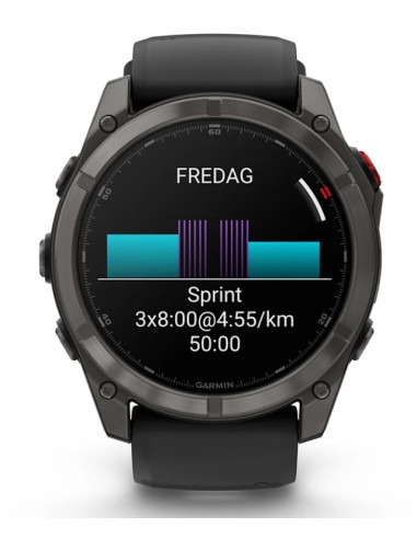 Garmin Fenix 8 Pro 3,56 Cm (1.4") Amoled 51 Mm Cyfrowy 454 X 454 Px Ekran Dotykowy Czarny, Szary, Tytan Wi-Fi Gps