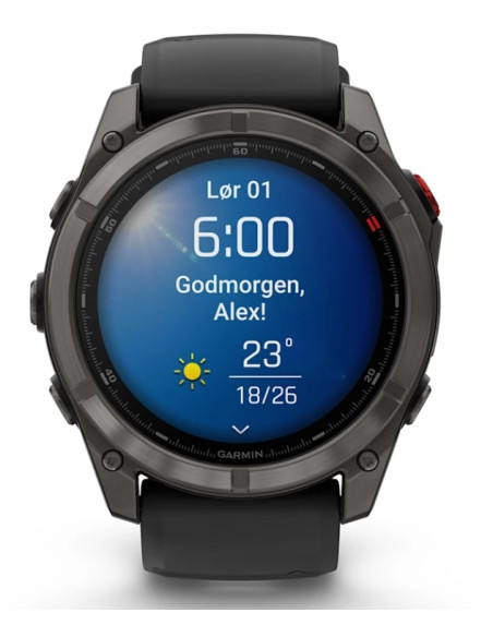Garmin Fenix 8 Pro 3,56 Cm (1.4") Amoled 51 Mm Cyfrowy 454 X 454 Px Ekran Dotykowy Czarny, Szary, Tytan Wi-Fi Gps