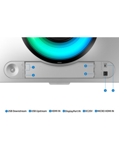 Samsung G93Sc Monitor Komputerowy 124,5 Cm (49") 5120 X 1440 Px Dual Qhd Oled Srebrny