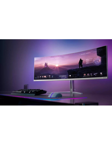 Philips Evnia 8000 49M2C8900L/00 Monitor Komputerowy 124,2 Cm (48.9") 5120 X 1440 Px Dual Qhd Qd-Oled Biały