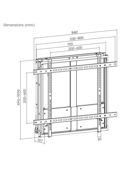 Uchwyt Ścienny Do Telewizora 60"-100"/1Tft Góra-Dół 1Przegubowy 90 Kg Sw Sprzedaży Detalicznej