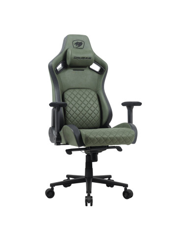 Cougar Defensor S Army Green F Uniwersalny Fotel Dla Gracza Tapicerowane Siedzisko Zielony