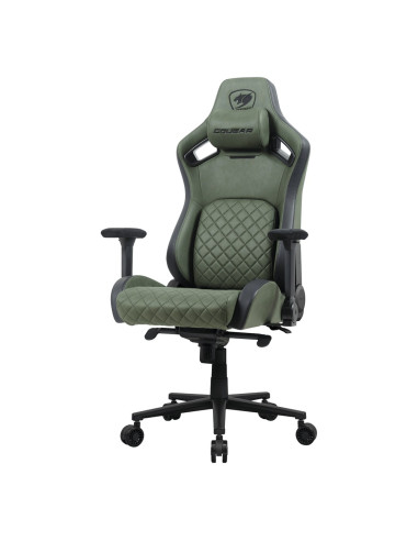 Cougar Defensor S Army Green F Uniwersalny Fotel Dla Gracza Tapicerowane Siedzisko Zielony
