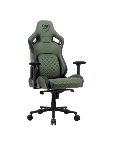 Cougar Defensor S Army Green F Uniwersalny Fotel Dla Gracza Tapicerowane Siedzisko Zielony