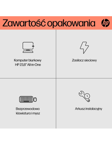 Hp Aio 24-Cr0184Nw Ryzen 5 7520U 23.8"Fhd Ips 250Nits Ag 16Gb Lpddr5 Ssd512 Radeon 610M Cam720P Kb+Mouse Noos Shell White 2Y