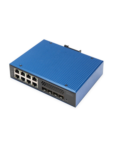 Przemysłowy Switch 8+4 10G Sfp Port L2+ Gigabit Ethernet 8 X Ge Rj45 + 4 X 10G Sfp Port