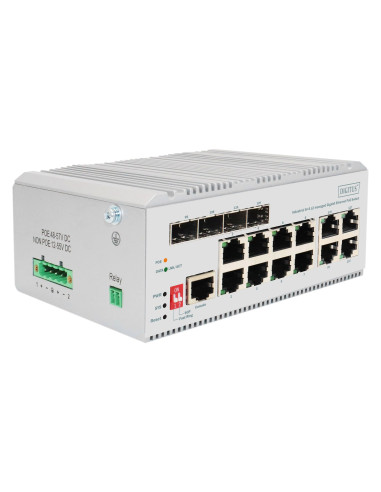 Digitus 8-Portowy Przełącznik Sieciowy Gigabit Ethernet Poe, Przemysłowy, Zarządzany L2, 4 Sfp Uplink