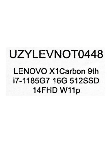 Lenovo X1 Carbon Gen.9 9Th I7-1185G7 16Gb 512Gb Ssd 14" Fhd Us Qwerty) Win11Pro + Zasilacz Używany