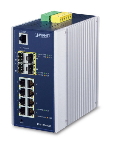 Planet Igs-12040Mt Łącza Sieciowe Zarządzany L2+ Gigabit Ethernet (10/100/1000) Niebieski, Biały