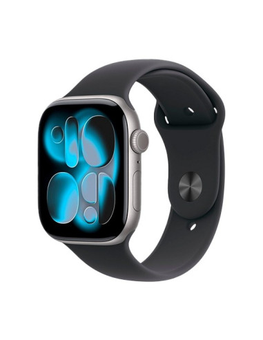 Apple Watch Series 11 Gps 46Mm Aluminiowa Koperta Gwiezdna Szarość Czarny Pasek Sportowy - M/L