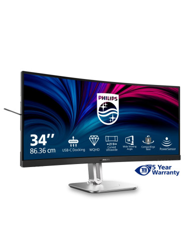 Philips 5000 Series 34B2U5600C/00 Monitor Komputerowy 86,4 Cm (34") 3440 X 1440 Px Dual Qhd Lcd Szary