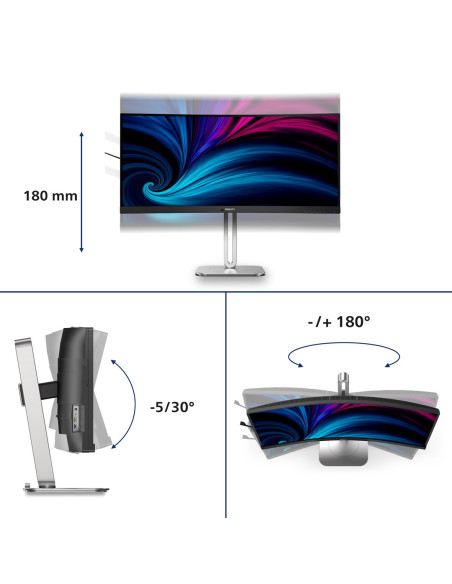 Philips 5000 Series 34B2U5600C/00 Monitor Komputerowy 86,4 Cm (34") 3440 X 1440 Px Dual Qhd Lcd Szary
