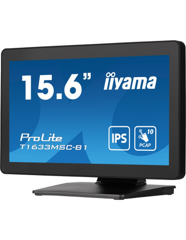 Monitor Iiyama T1633Msc-B1 15.6Inch Pcap Full Hd Bezel Free Front 10P Touch 385Cd/M2 Hdmi Dp Usb Interface Hub 2X2.0 Speakers