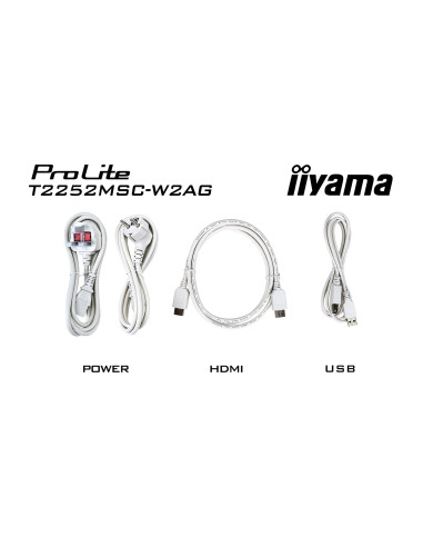 Iiyama Prolite T2252Msc-W2Ag Monitor Komputerowy 54,5 Cm (21.4") 1920 X 1080 Px Full Hd Lcd Ekran Dotykowy Biały