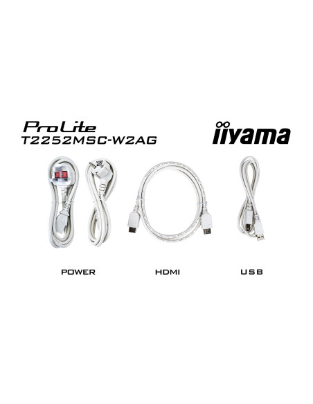 Iiyama Prolite T2252Msc-W2Ag Monitor Komputerowy 54,5 Cm (21.4") 1920 X 1080 Px Full Hd Lcd Ekran Dotykowy Biały