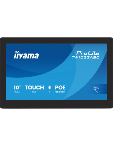 Iiyama Tw1023Asc-B3P Signage Display Kiosk 25,6 Cm (10.1") Wi-Fi 385 Cd/M2 Wxga Czarny Ekran Dotykowy Procesor Wbudowany Android