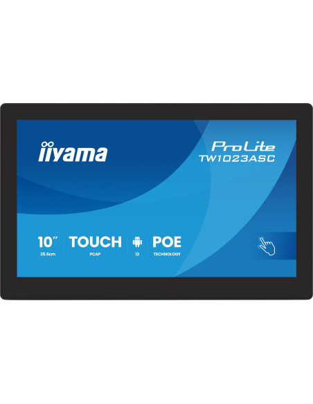 Iiyama Tw1023Asc-B3P Signage Display Kiosk 25,6 Cm (10.1") Wi-Fi 385 Cd/M2 Wxga Czarny Ekran Dotykowy Procesor Wbudowany Android
