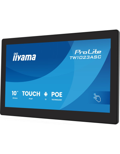 Iiyama Tw1023Asc-B3P Signage Display Kiosk 25,6 Cm (10.1") Wi-Fi 385 Cd/M2 Wxga Czarny Ekran Dotykowy Procesor Wbudowany Android