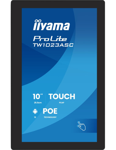 Iiyama Tw1023Asc-B3P Signage Display Kiosk 25,6 Cm (10.1") Wi-Fi 385 Cd/M2 Wxga Czarny Ekran Dotykowy Procesor Wbudowany Android