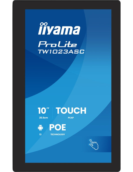 Iiyama Tw1023Asc-B3P Signage Display Kiosk 25,6 Cm (10.1") Wi-Fi 385 Cd/M2 Wxga Czarny Ekran Dotykowy Procesor Wbudowany Android