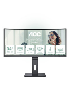 Aoc Cu34P3Cv Monitor Komputerowy 86,4 Cm (34") 3440 X 1440 Px Ultrawide Quad Hd Led Czarny