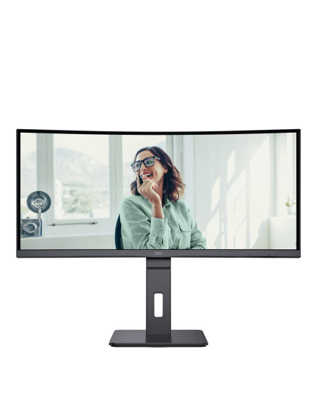 Aoc Cu34P3Cv Monitor Komputerowy 86,4 Cm (34") 3440 X 1440 Px Ultrawide Quad Hd Led Czarny