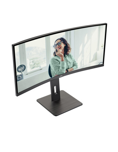 Aoc Cu34P3Cv Monitor Komputerowy 86,4 Cm (34") 3440 X 1440 Px Ultrawide Quad Hd Led Czarny