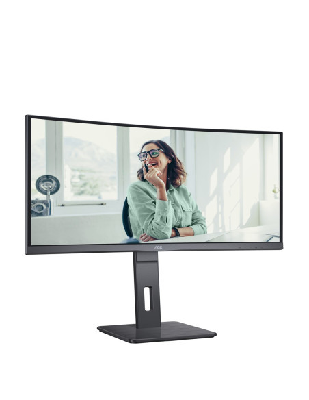 Aoc Cu34P3Cv Monitor Komputerowy 86,4 Cm (34") 3440 X 1440 Px Ultrawide Quad Hd Led Czarny