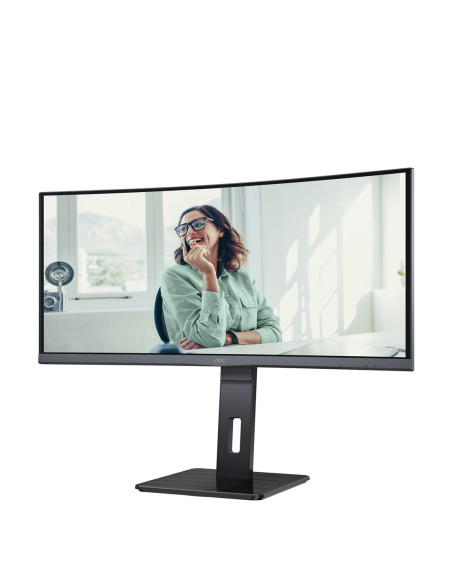 Aoc Cu34P3Cv Monitor Komputerowy 86,4 Cm (34") 3440 X 1440 Px Ultrawide Quad Hd Led Czarny
