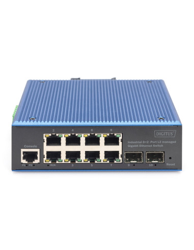 Przemysłowy 8+2 Port L2 Managed Gigabit Ethernet Switch 8X Ge Rj45 + 2 Sfp Port