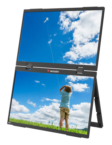 Verbatim Portable 15.6" Fhd Dual Monitor Essentials Przenośny Monitor Czarny 39,6 Cm (15.6") Lcd 1920 X 1080 Px