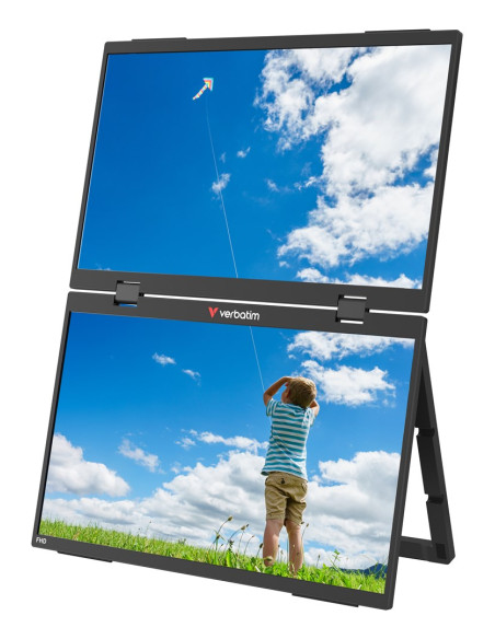 Verbatim Portable 15.6" Fhd Dual Monitor Essentials Przenośny Monitor Czarny 39,6 Cm (15.6") Lcd 1920 X 1080 Px