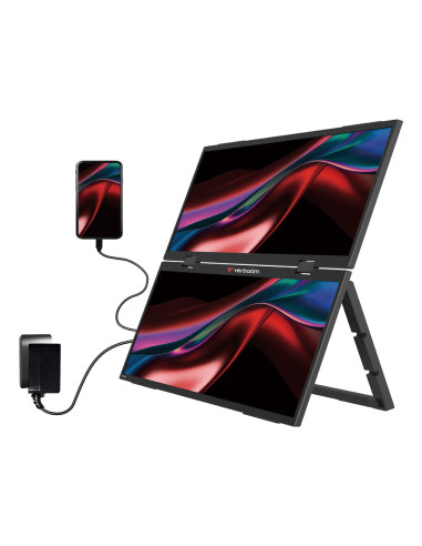 Verbatim Portable 15.6" Fhd Dual Monitor Essentials Przenośny Monitor Czarny 39,6 Cm (15.6") Lcd 1920 X 1080 Px